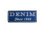 Preview: Stickmotiv "Denim" ca. 6x2,5 cm - royalblau