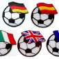 Preview: Stickmotiv Fußball mit Flagge 4 cm paillettenshop.de