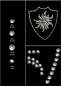 Preview: Strass-/Nietenmotiv "Edelweiss-Emblem" Detail