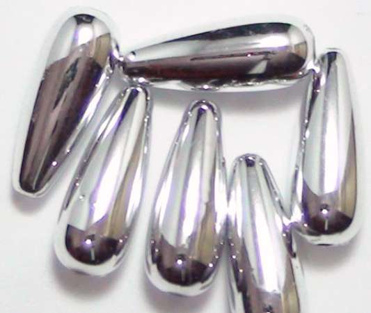 Metallic-Tropfen 20x8mm silber