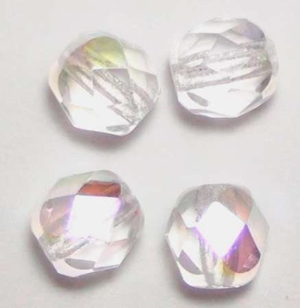 Glas-Schliffperle 3mm bergkristall irisierend