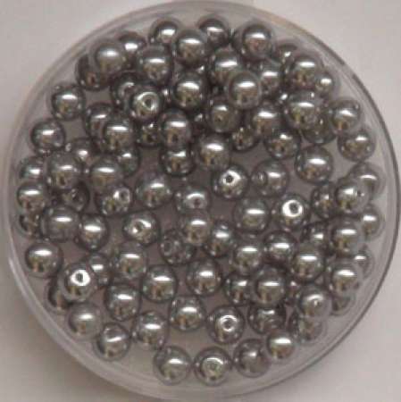 Renaissance Glaswachsperlen 4mm silbergrau Wachsperlen Perlen Schmuckperlen