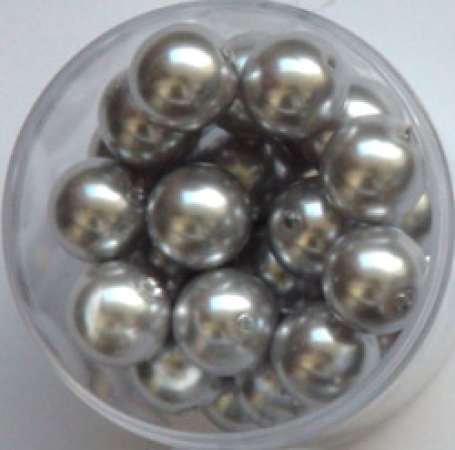 Renaissance Glaswachsperlen 12mm silbergrau Wachsperlen Perlen Schmuckperlen