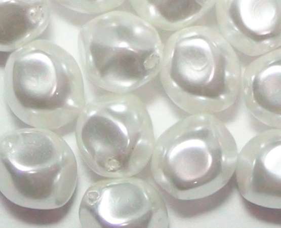 Renaissance-Perle 9mm schneeweiß Wachsperlen Perlen Schmuckperlen