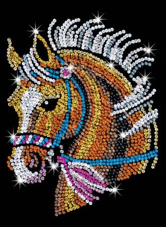 Sequin-Art Original Paillettenbilder Pferd 1517