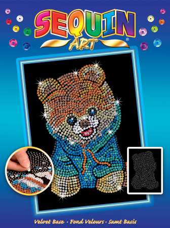 Sequin-Art Original Paillettenbild Teddy Hund 1710