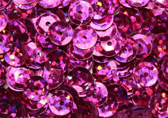 Pailletten 6mm gewölbt pink irisierend, 6g Dose