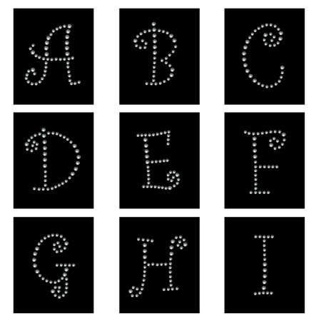 Funkelnde Strassbuchstaben von A bis Z