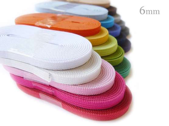 Flaches Gummiband 6mm breit, ideal als Wäschegummi, Hosengummi oder zum Basteln.