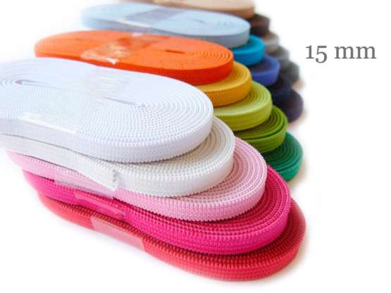 Flaches Gummiband 15mm, ideal als Wäschegummi, Hosengummi oder zum Basteln.