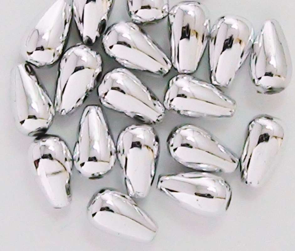 Metallic-Tropfen 10x6mm silber