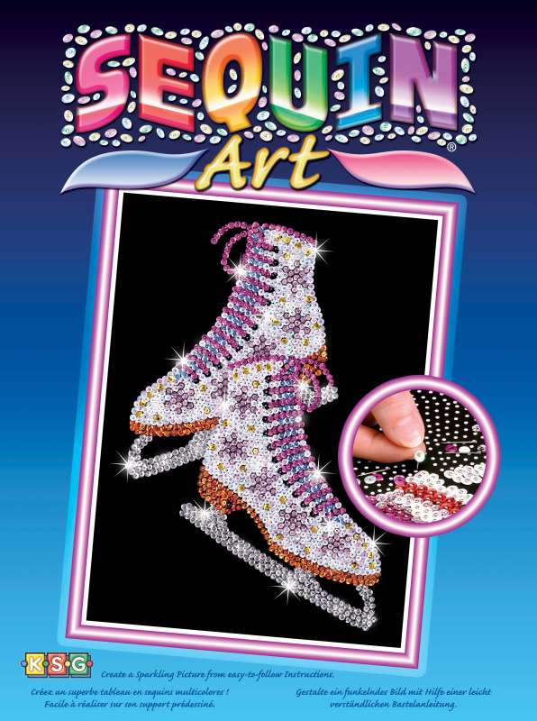 Sequin-Art Original Paillettenbilder Schlittschuhe KSG1306