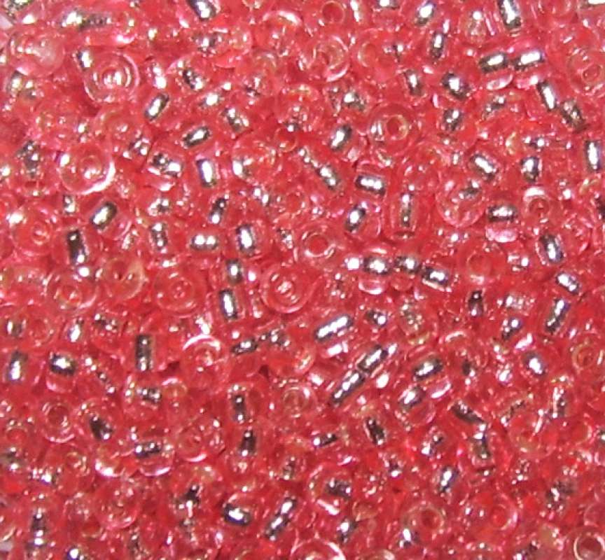 Rocailles 2,6mm mit Silbereinzug rose