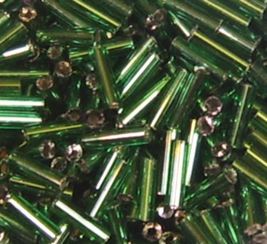 Glasstifte  7mm grün mit Silbereinzug