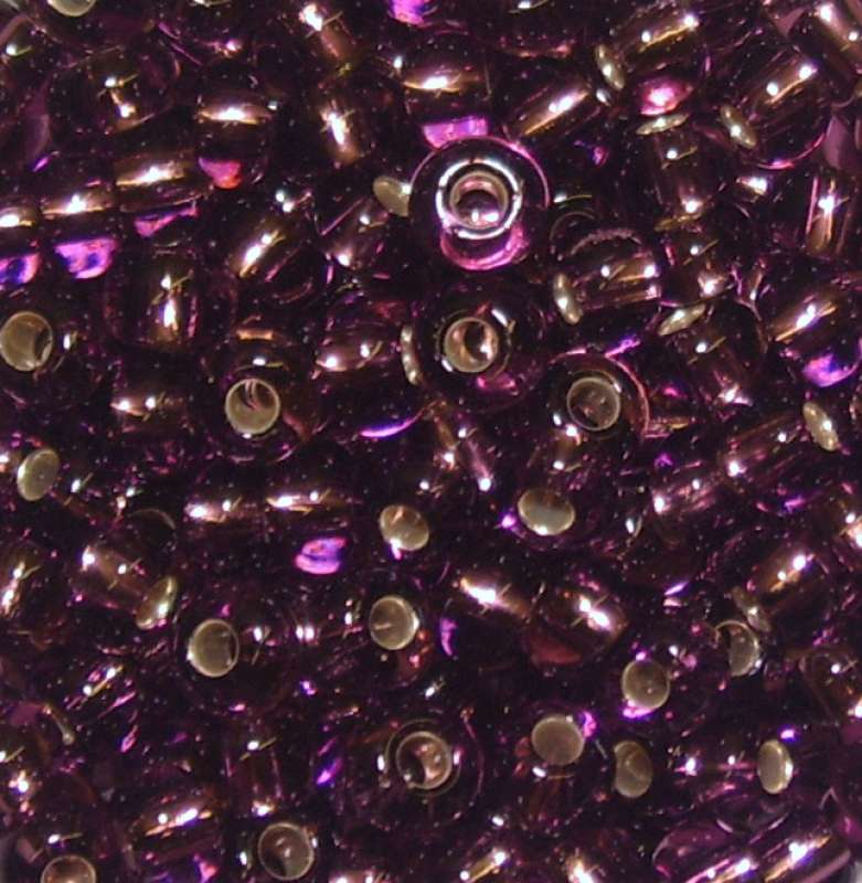Rocailles 4mm mit Silbereinzug lila