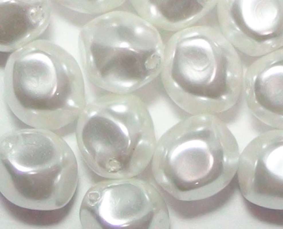 Renaissance-Perle 9mm schneeweiß Wachsperlen Perlen Schmuckperlen