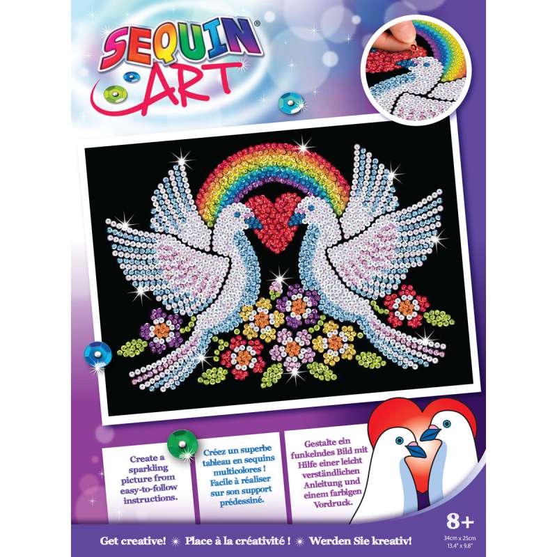 Sequin-Art Junior Paillettenbild Tauben 2101