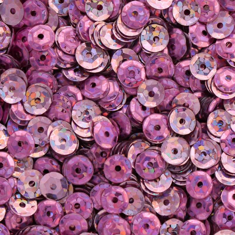 Pailletten 5mm gew. rose hologramm 40g