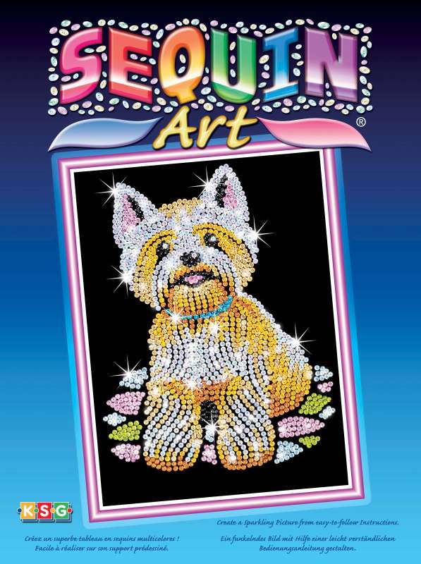 Sequin-Art Original Paillettenbilder Westie Bastelset