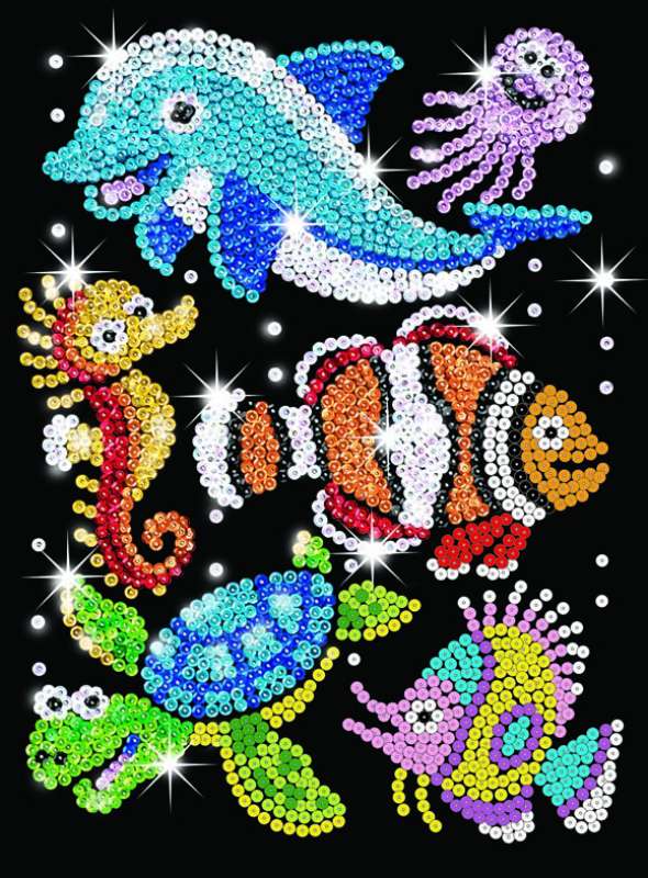 Sequin-Art Junior Paillettenbilder Meerestiere Bastelset