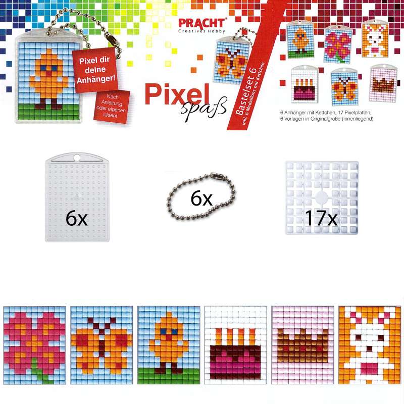 Pixel Spaß Bastel Set 6 Schlüsselanhänger 90013-63501