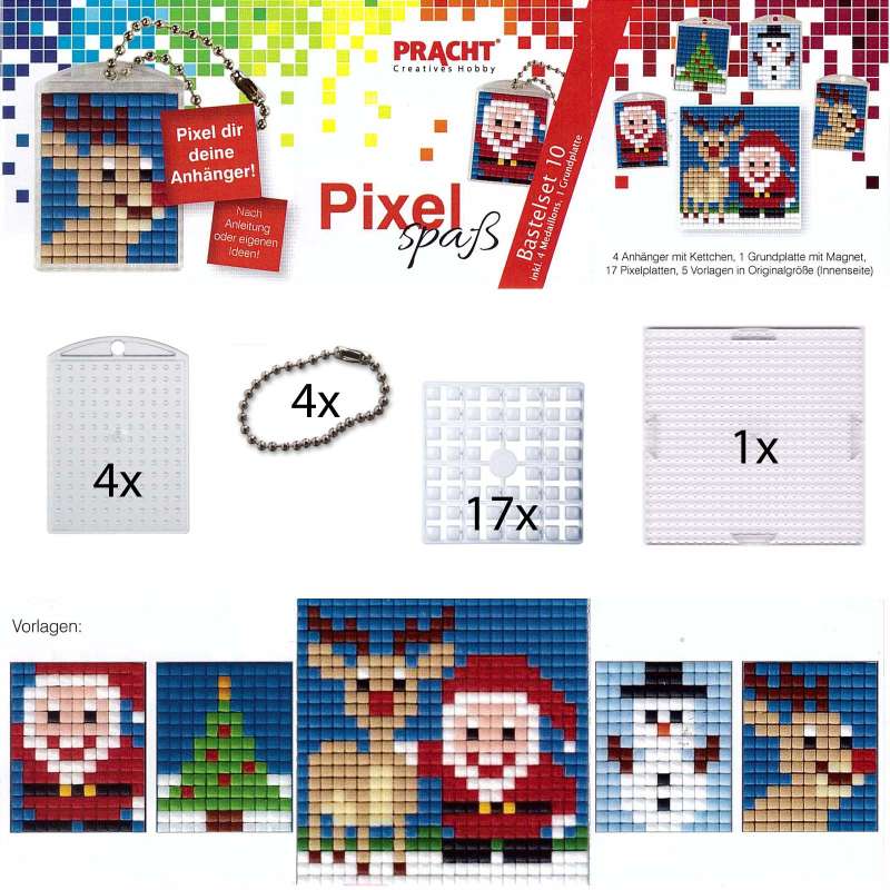 Pixel Spass Bastel Set 10 Weihnachten